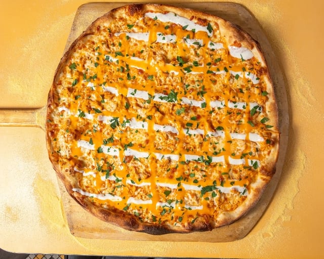 18" Buffalo Chicken Pizza.